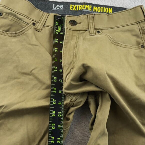 Lee Mens Pants Size 29x32 Hemmed Extreme Motion Khaki Casual Straight Tapered Po - Picture 6 of 13